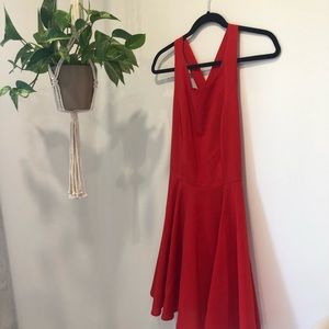 DOUBLE ZERO - Red Dress with a Bow in the back